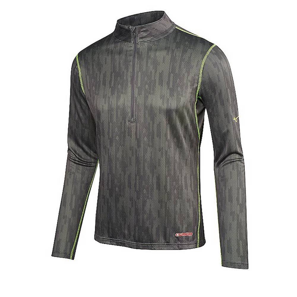 Base Layer Mizuno Breath Thermo Half Cerniera Uomo - Grigie/Gialle - 72319-MDUV